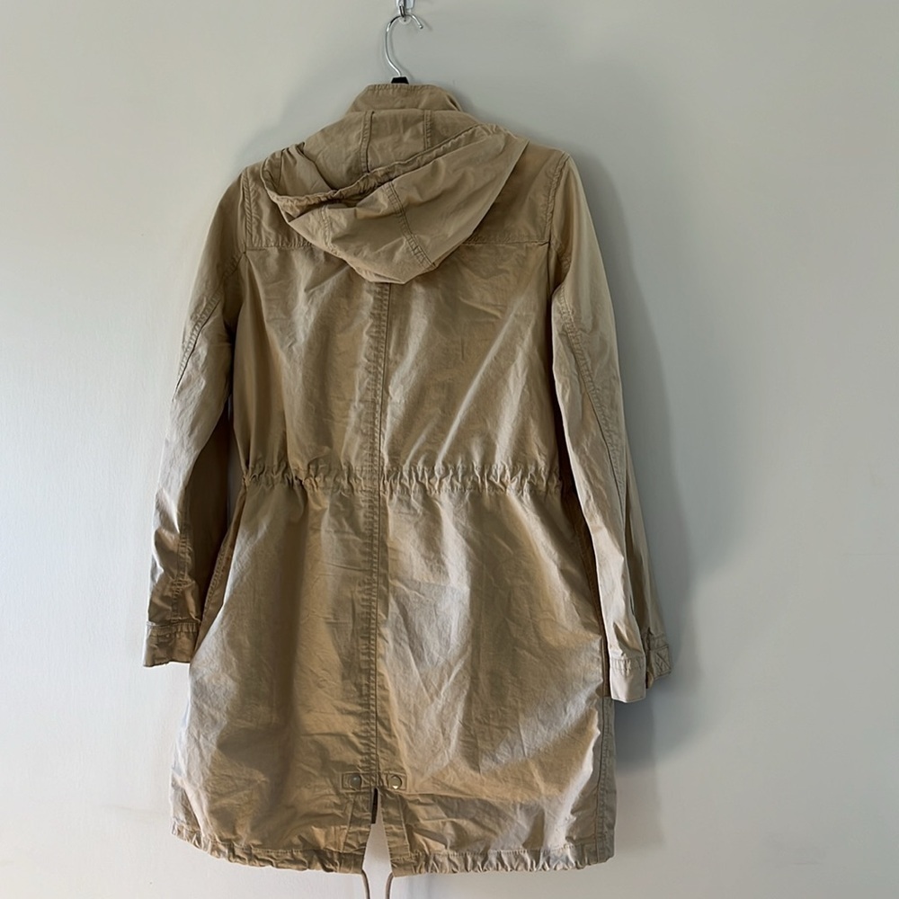 Levi's Women's Cotton Hooded Utility Jacket Lightweight Sz S Khaki Beige - Picture 6 of 16